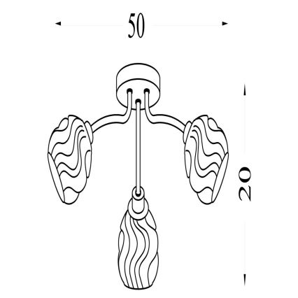 Searchlight - Prisadený luster ASTRAL 3xG9/33W/230V zlatý