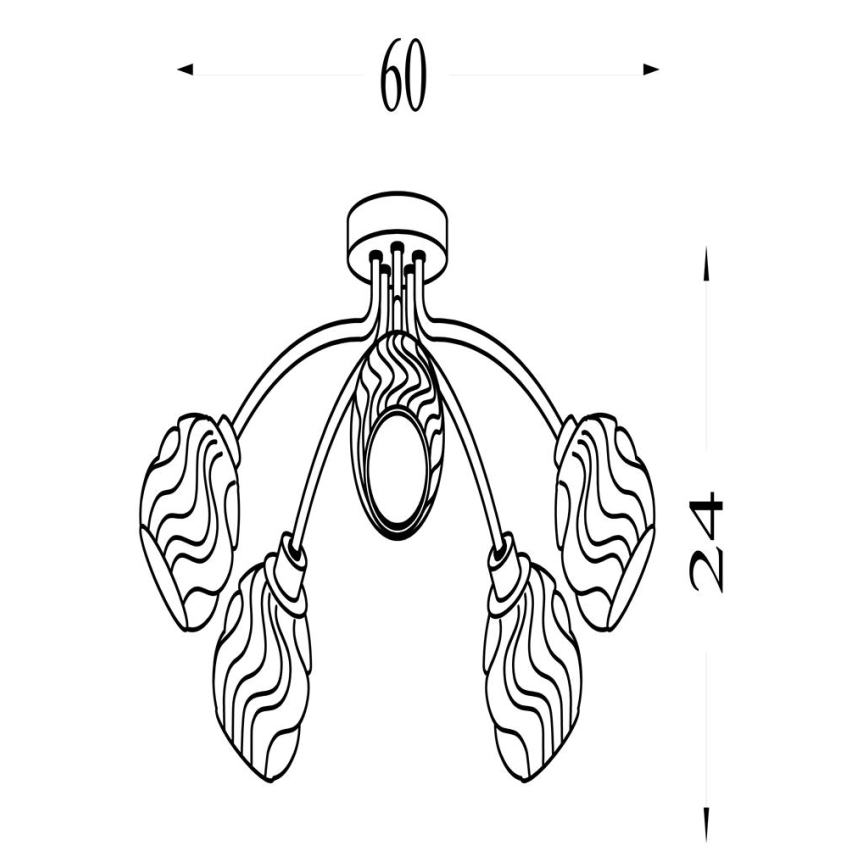 Searchlight - Prisadený luster ASTRAL 5xG9/33W/230V zlatý