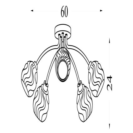 Searchlight - Prisadený luster ASTRAL 5xG9/33W/230V matný chróm