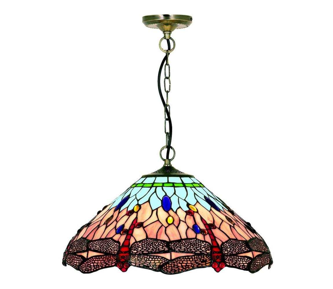 Searchlight Searchlight 1283-16 - Tiffany luster na reťazi DRAGONFLY 1xE27/60W/230V 