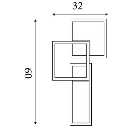 Searchlight - LED stmievateľné stropné svietidlo WALL ART II LED/30W/230V 32x60 cm