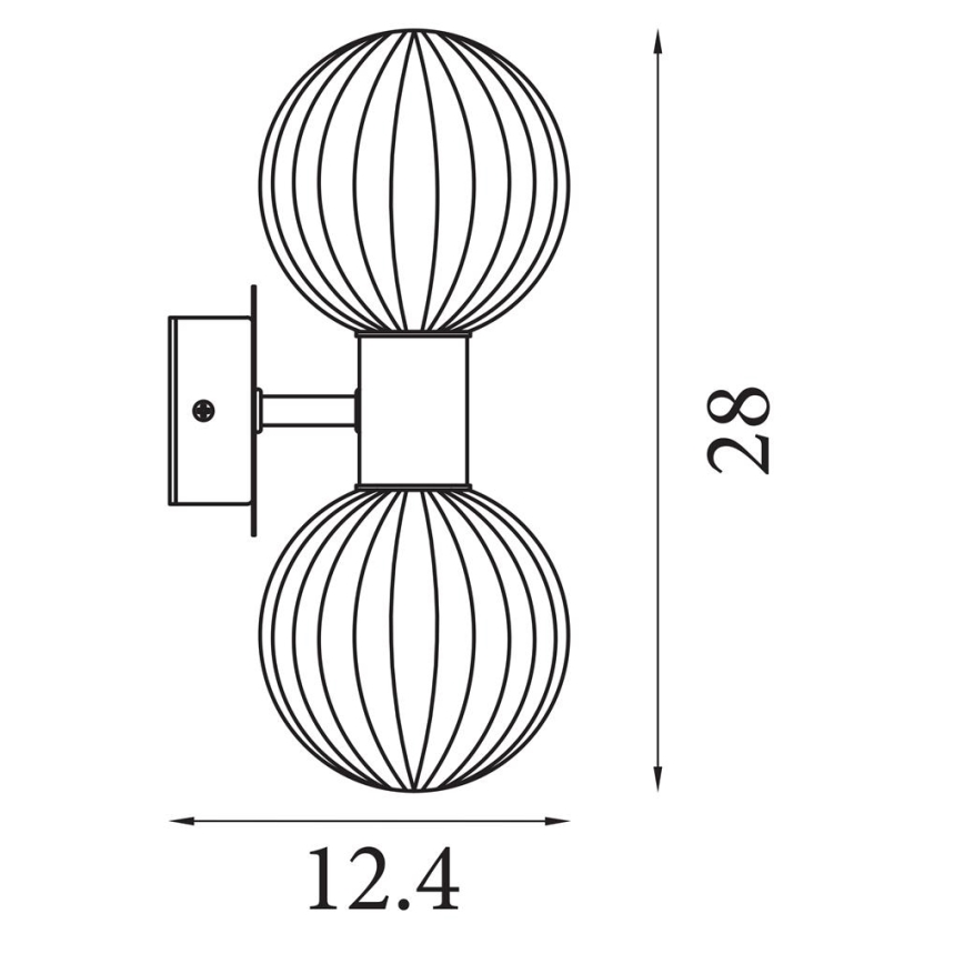 Searchlight - Nástenné svietidlo LUMINSPHERE 2xG9/7W/230V mosadz
