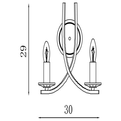 Searchlight - Nástenné svietidlo ASCONA 2xE14/60W/230V