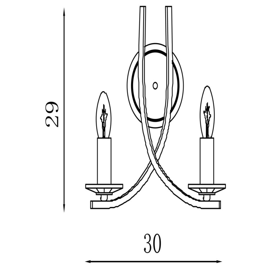 Searchlight - Nástenné svietidlo ASCONA 2xE14/60W/230V
