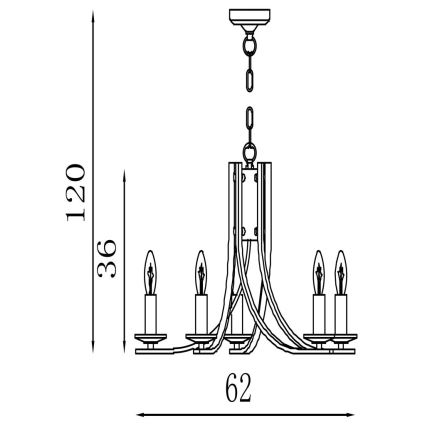 Searchlight - Závesný luster na reťazi ASCONA 5xE14/60W/230V
