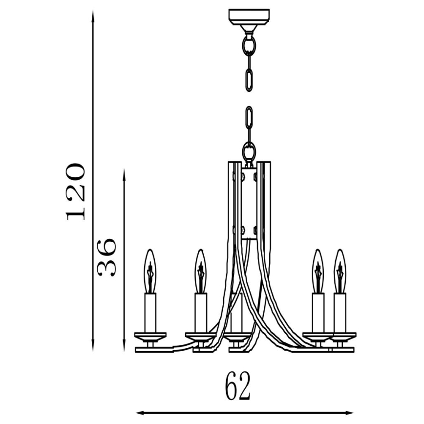 Searchlight - Závesný luster na reťazi ASCONA 5xE14/60W/230V