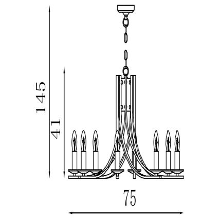 Searchlight - Luster na reťazi ASCONA 8xE14/60W/230V