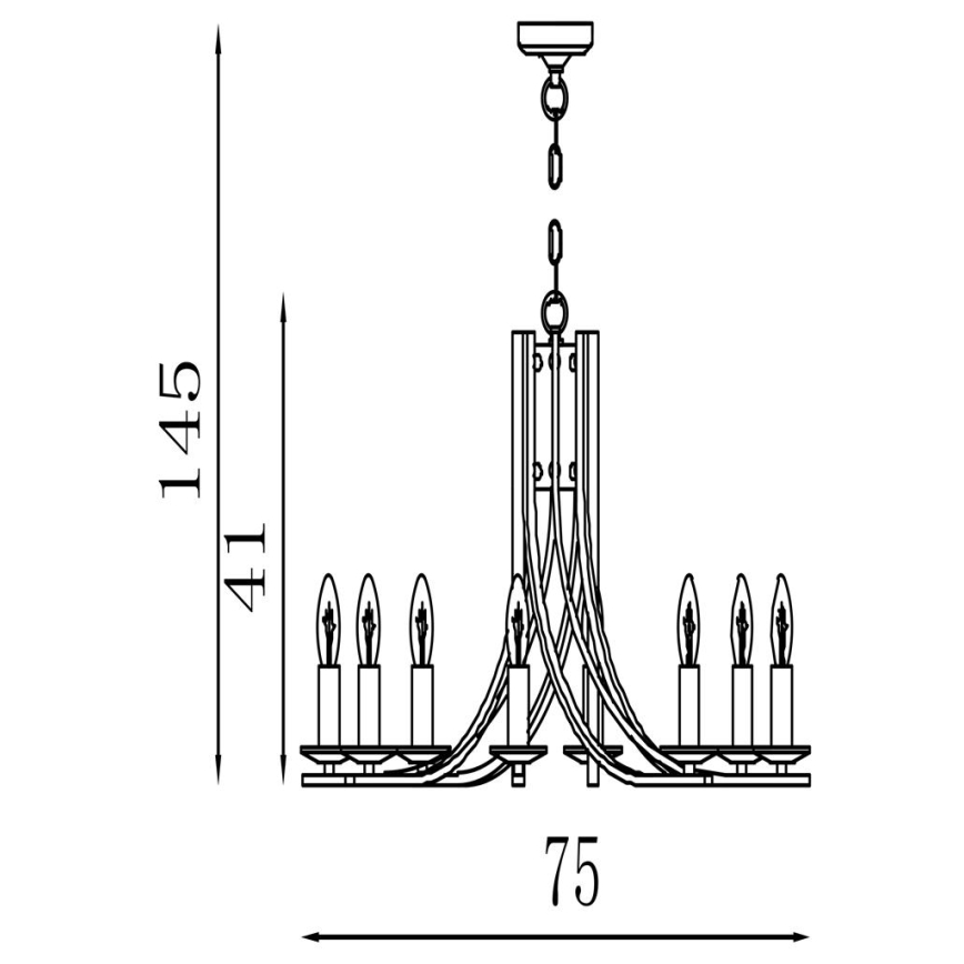 Searchlight - Luster na reťazi ASCONA 8xE14/60W/230V
