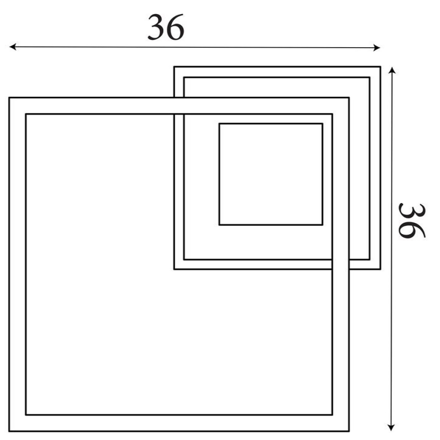 Searchlight - stmievateľné LED stropné svietidlo QUADRATE LED/24W/230V 36x36 cm čierne