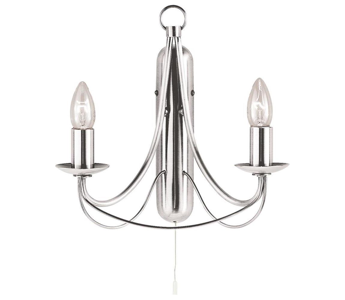 Searchlight Searchlight 6342-2SS - Nástenné svietidlo MAYPOLE 2xE14/40W/230V chróm