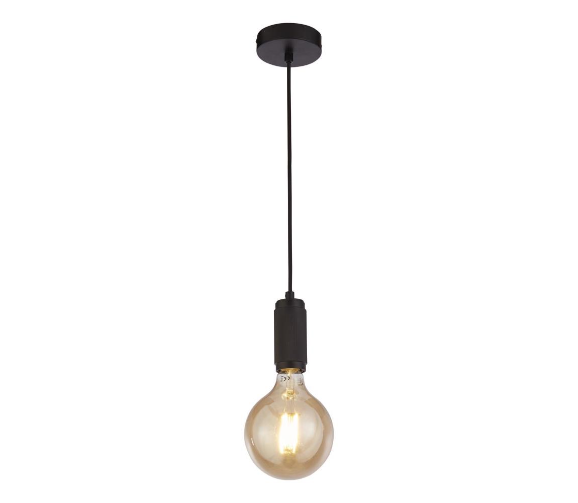 Searchlight 77651BK - Závesný luster SUSPENSION na lanku 1xE27/60W/230V čierny 77651BK