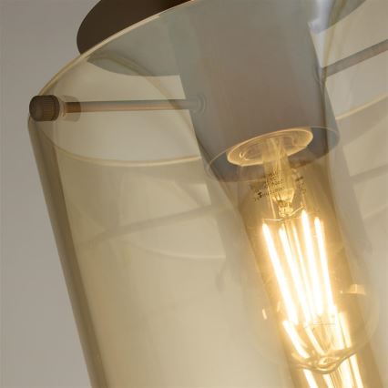 Searchlight - Stropné svietidlo SWEDEN 1xE27/60W/230V pr. 22 cm hnedá/dymová