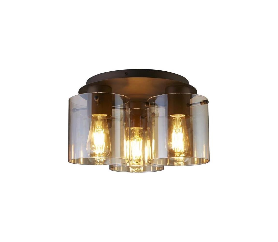 Searchlight 88911-3MO - Stropné svietidlo SWEDEN 3xE27/60W/230V priemer 39 cm hnedá/dymová 88911-3MO