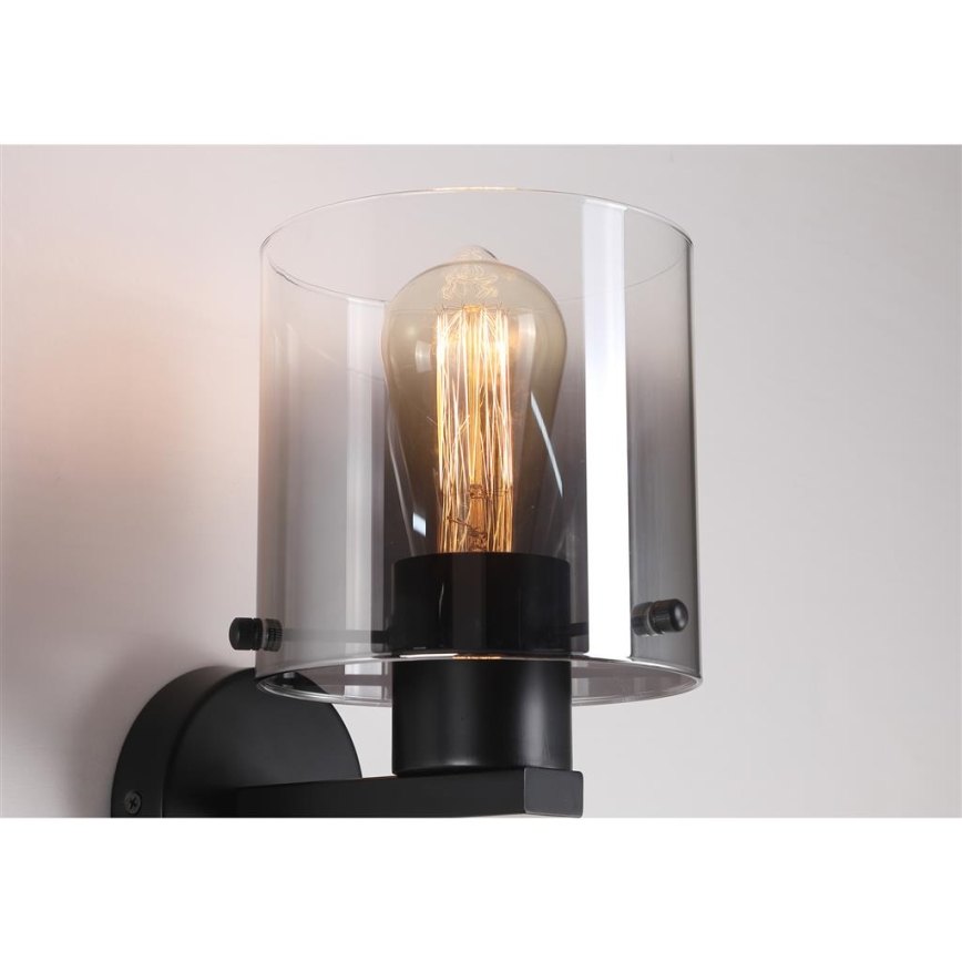 Searchlight - Nástenné svietidlo SWEDEN 1xE27/60W/230V čierna/dymová