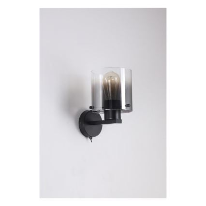 Searchlight - Nástenné svietidlo SWEDEN 1xE27/60W/230V čierna/dymová