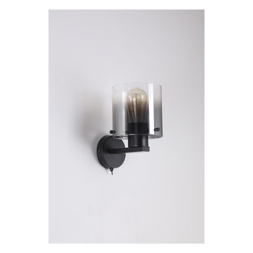 Searchlight - Nástenné svietidlo SWEDEN 1xE27/60W/230V čierna/dymová