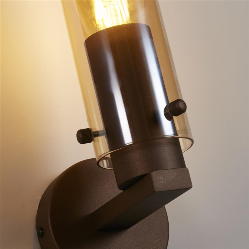 Searchlight - Nástenné svietidlo SWEDEN 1xE27/60W/230V hnedá/dymová