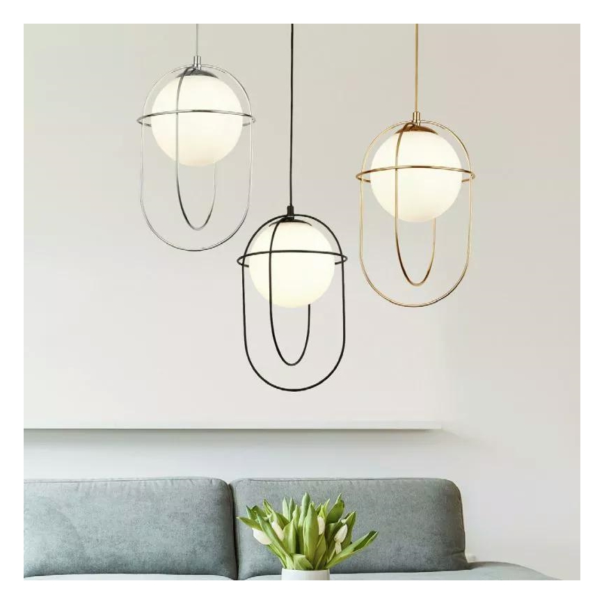 Searchlight - Luster na lanku AXIS 1xE27/60W/230V čierna