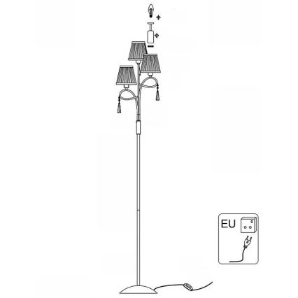 Searchlight - Stojacia lampa SIMPLICITY 3xE14/60W/230V lesklý chróm
