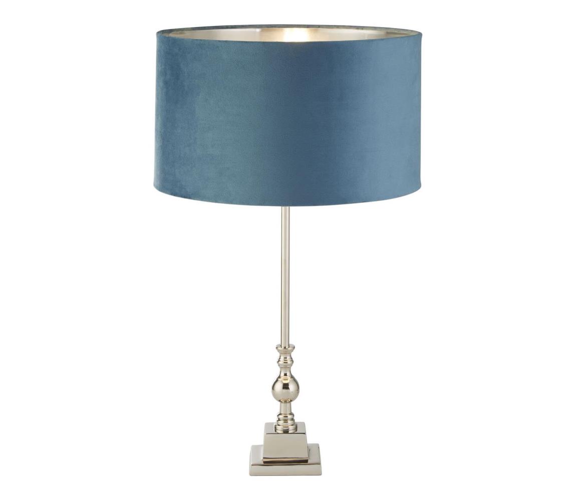 Searchlight Searchlight EU81214TE - Stolná lampa WHITBY 1xE27/10W/230V modrá/chróm 