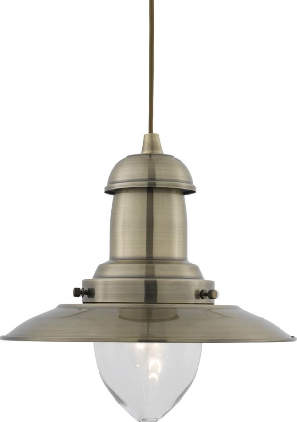 Searchlight - Luster na lanku FISHERMAN 1xE27/60W/230V mosadz