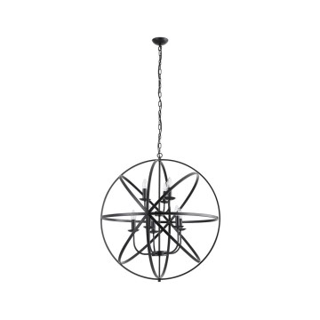 Searchlight - Luster na reťazi ORBIT 8xE14/60W/230V čierna