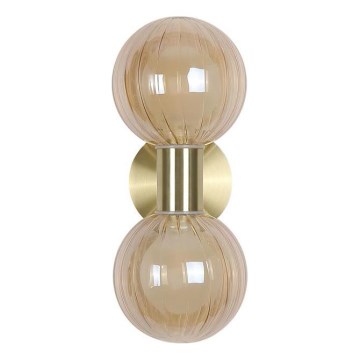 Searchlight - Nástenné svietidlo LUMINSPHERE 2xG9/7W/230V mosadz