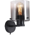 Searchlight - Nástenné svietidlo SWEDEN 1xE27/60W/230V čierna/dymová