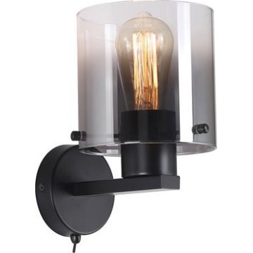 Searchlight - Nástenné svietidlo SWEDEN 1xE27/60W/230V čierna/dymová