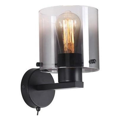 Searchlight - Nástenné svietidlo SWEDEN 1xE27/60W/230V čierna/dymová