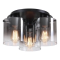 Searchlight - Stropné svietidlo SWEDEN 3xE27/60W/230V pr. 39 cm čierna/dymová