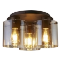 Searchlight - Stropné svietidlo SWEDEN 3xE27/60W/230V pr. 39 cm hnedá/dymová