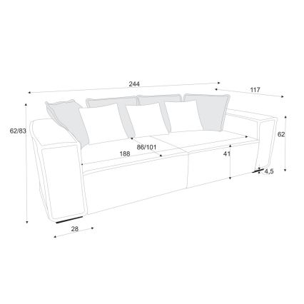 Sedačka BOLZANO hnedá