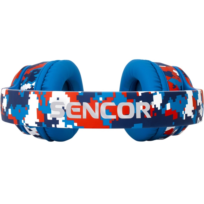 Sencor - Bezdrôtové slúchadlá s mikrofónom 3,7V/400 mAh modrá/červená