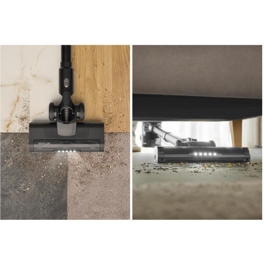 Sencor - Bezdrôtový tyčový vysávač 2 v 1 200 W/2600 mAh čierny