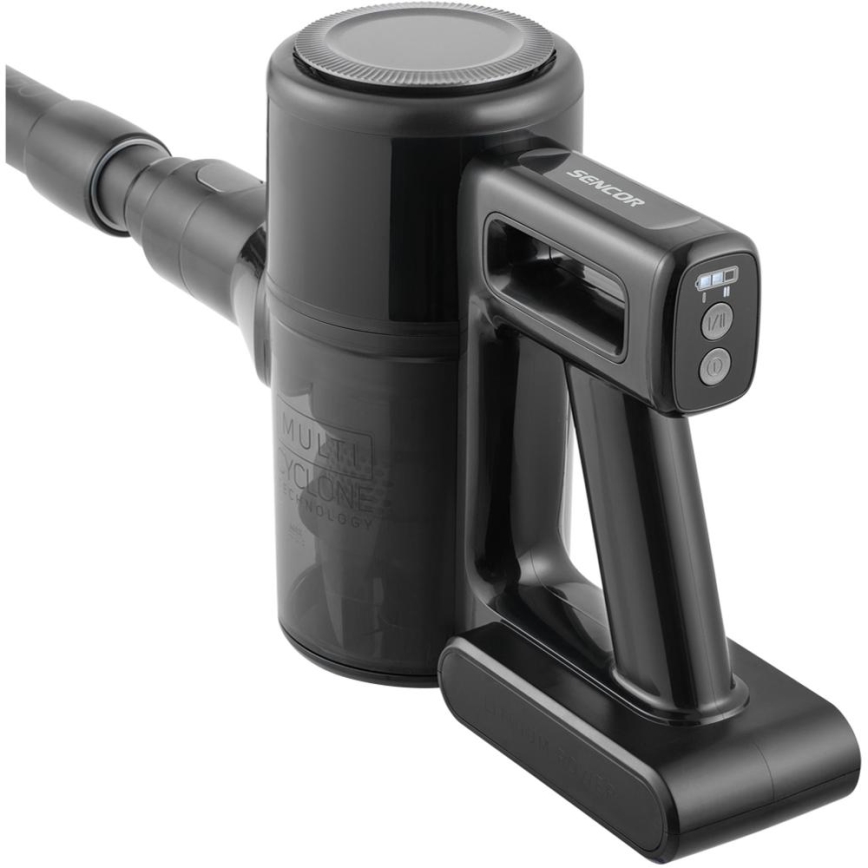 Sencor - Bezdrôtový tyčový vysávač 2 v 1 200 W/2600 mAh čierny