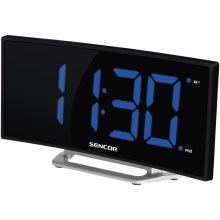 Sencor - Budík s LCD displejom 1,5W/1xCR2032/5V čierna