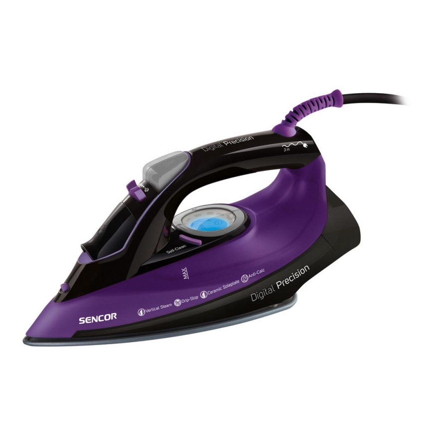 Sencor - Digitálna naparovacia žehlička 2700W/230V fialová/čierna