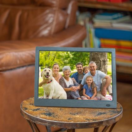 Sencor - Digitálny fotorámček 13,3 s reproduktorom 230V antracit + diaľkové ovládanie