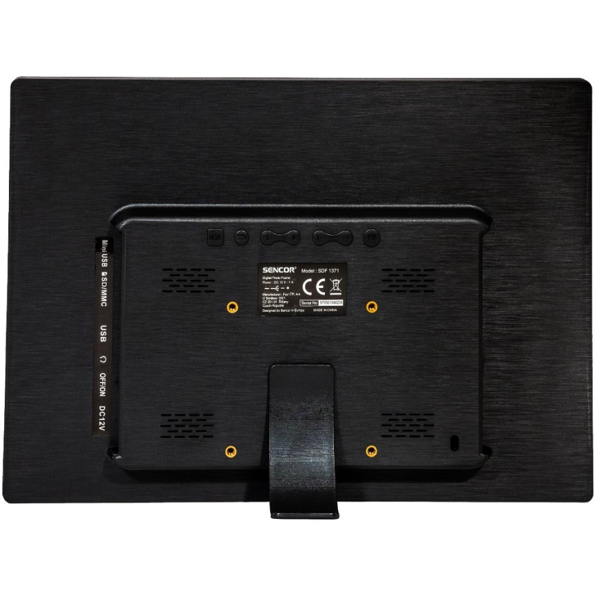 Sencor - Digitálny fotorámček 13,3 s reproduktorom 230V antracit + diaľkové ovládanie