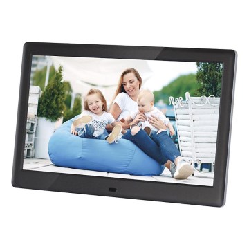 Sencor - Digitálny fotorámik s reproduktorom 230V čierny + diaľkové ovládanie