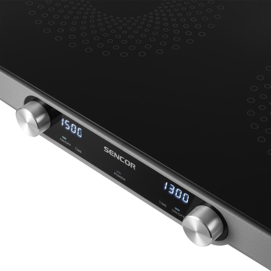 Sencor - Dvojplatničkový sklokeramický varič s LCD displejom 3500W/230V