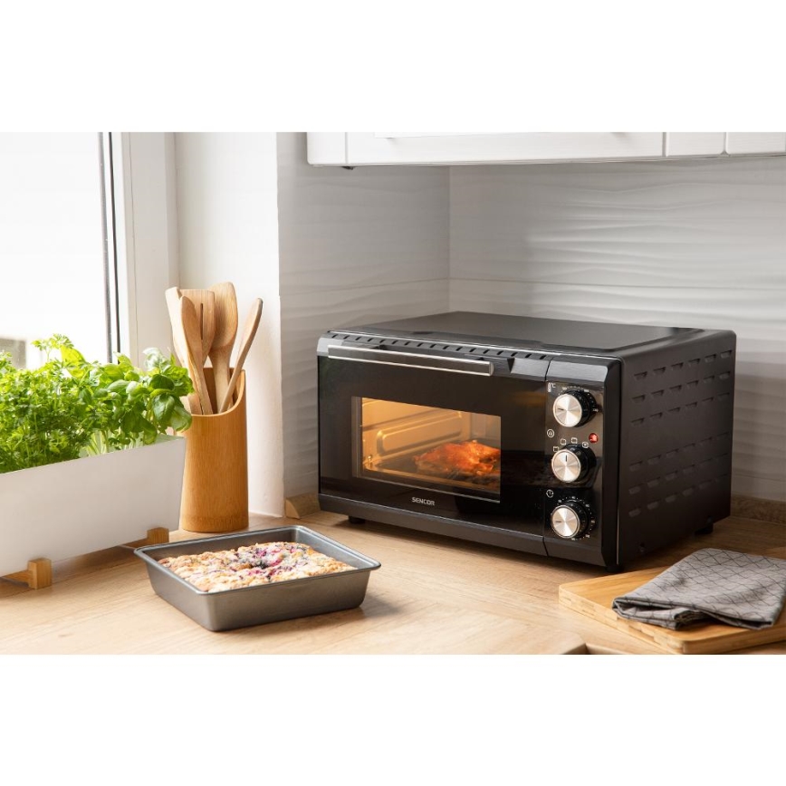 Sencor - Elektrická rúra 20 l 1650W/230V čierna