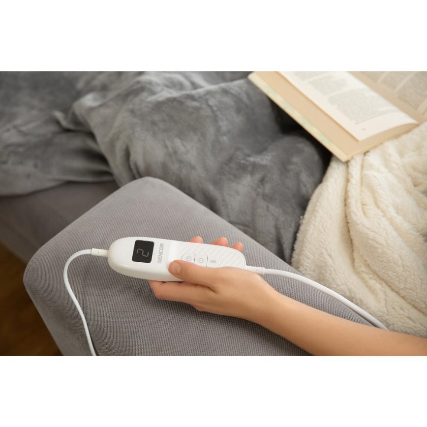 Sencor - Elektrická vyhrievacia deka 160W/230V 180x130 cm sivá
