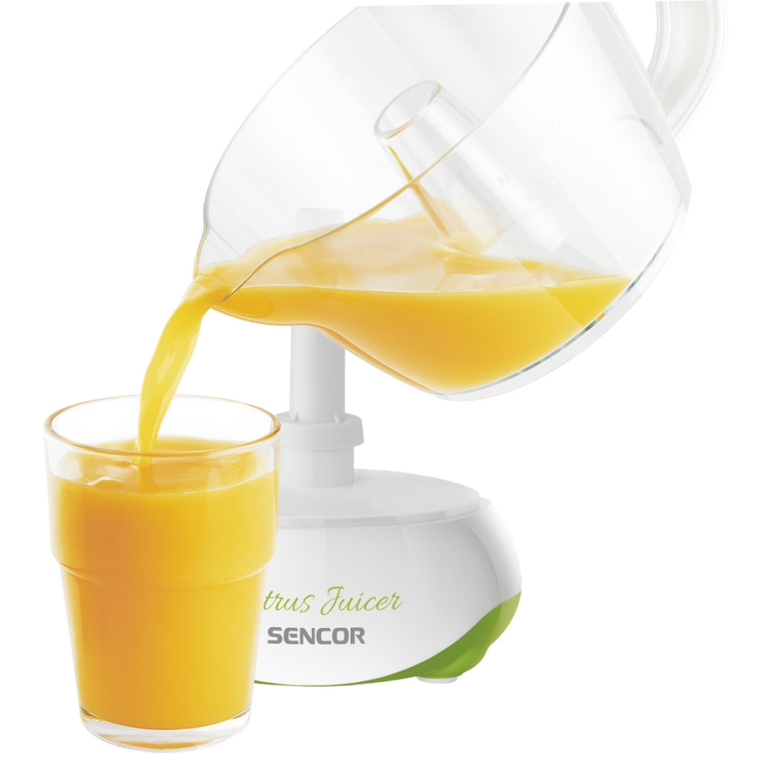 Sencor - Elektrický lis na citrusy 0,7 l 40W/230V biela/zelená