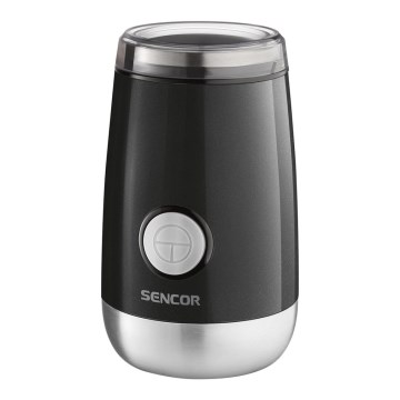 Sencor - Elektrický mlynček na zrnkovú kávu 60 g 150W/230V čierna/matný chróm