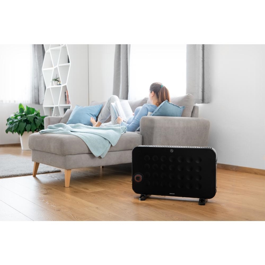 Sencor - Elektrický priamotop/konvektor 750/1250/2000W/230V termostat IP24 čierna