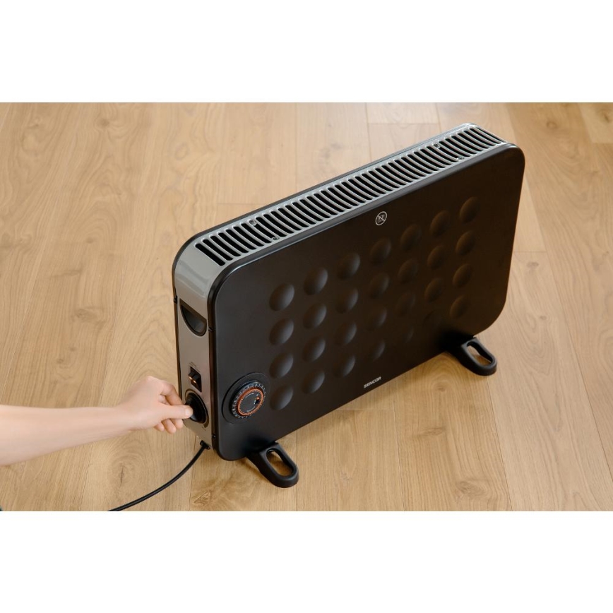 Sencor - Elektrický priamotop/konvektor 750/1250/2000W/230V termostat IP24 čierna