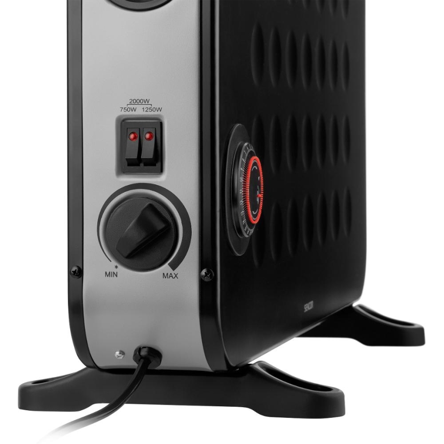 Sencor - Elektrický priamotop/konvektor 750/1250/2000W/230V termostat IP24 čierna
