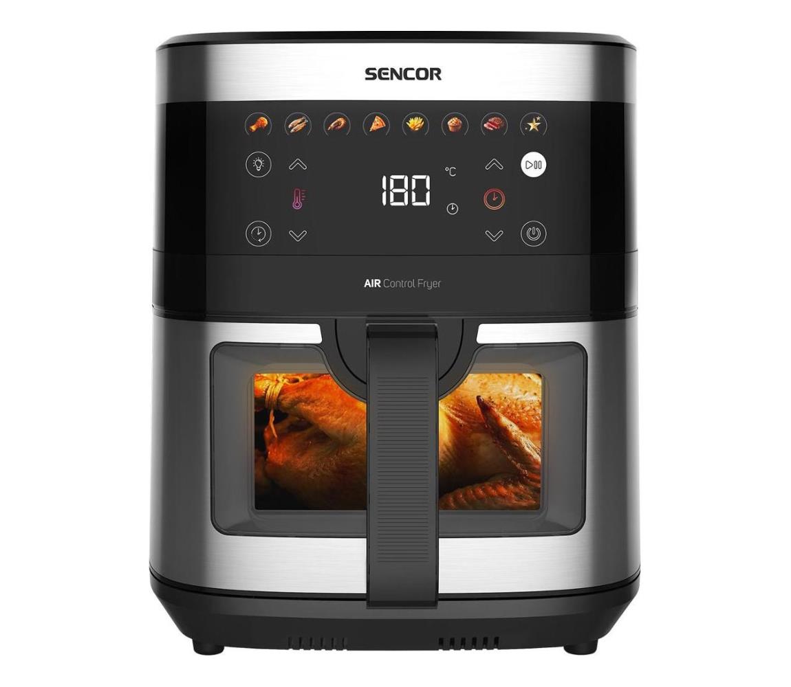 Sencor horkovzdušná fritéza 9 l, 1700 W, čierna/matný chróm 41023369